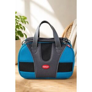 Argo Pet Carrier Airline Approved Small Dog Cat Travel Bag Teal Grey NWT
